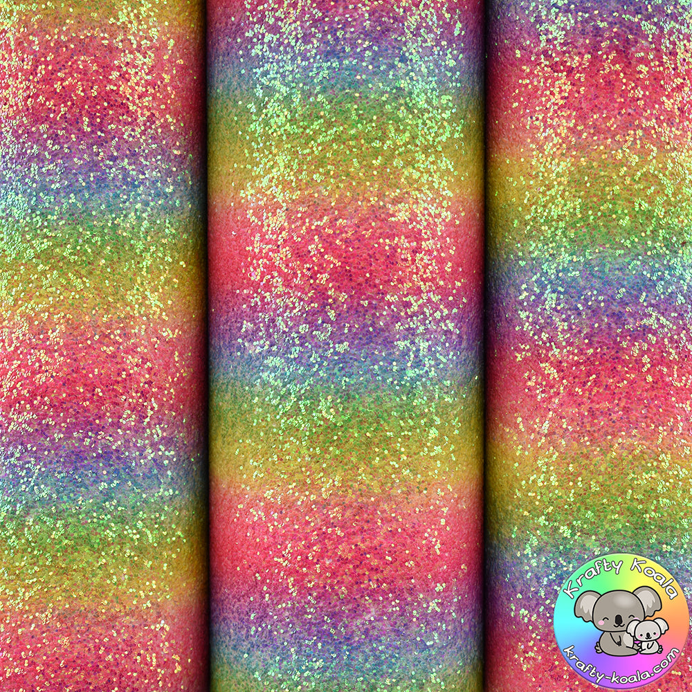 Rainbow Ice Chunky Glitter Fabric