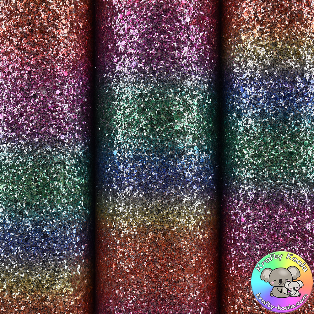 Rainbow Metallic Chunky Glitter Fabric