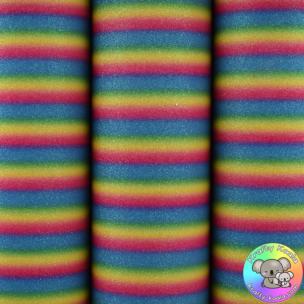 Rainbow Stripes Glitter Fabric