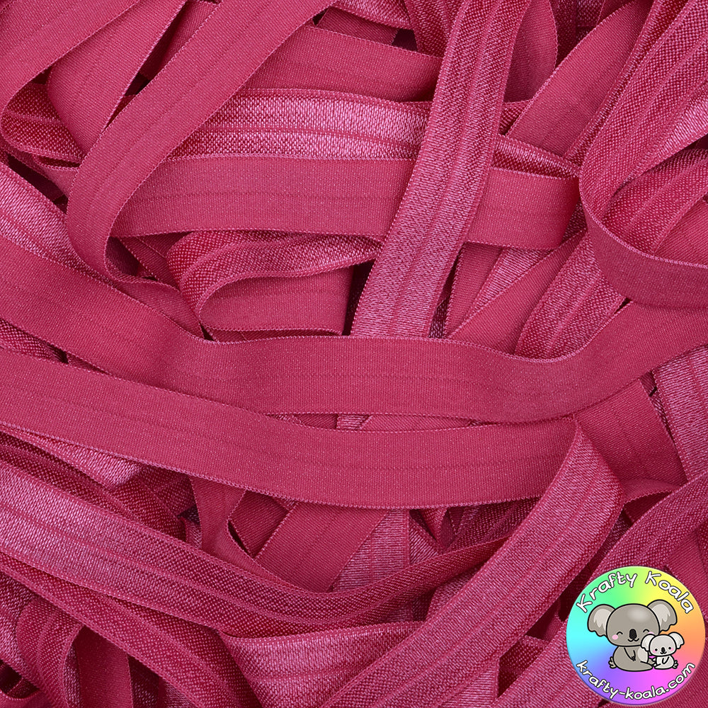 Raspberry Rose Fold Over Elastic