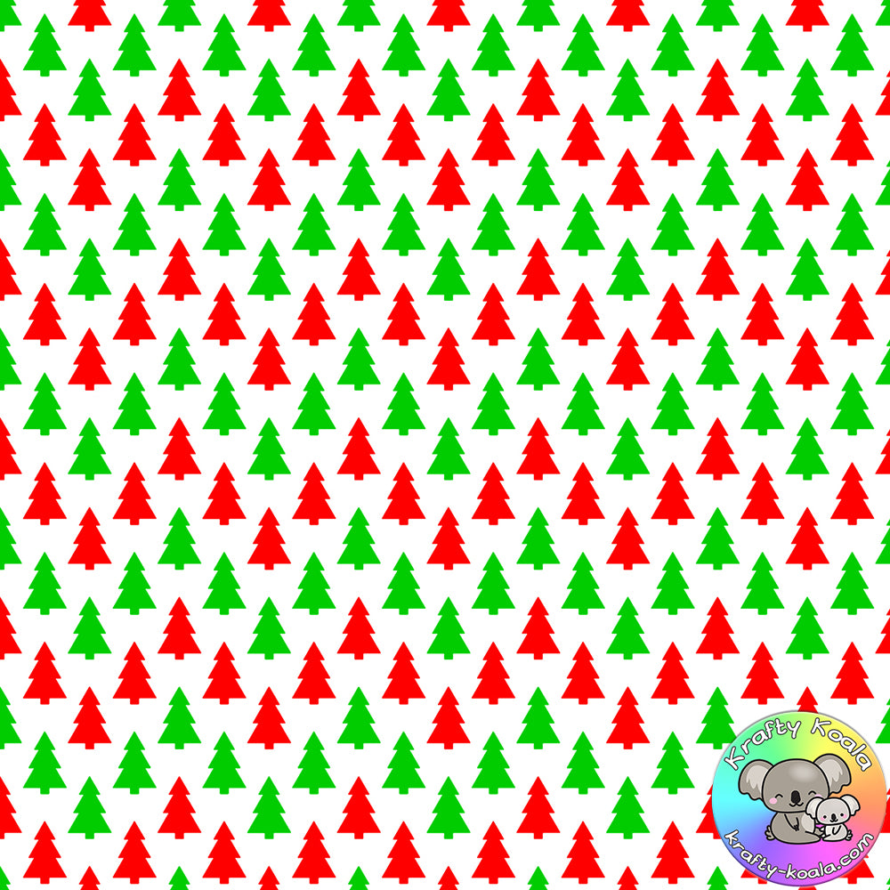 Red & Green Christmas Trees Fabric