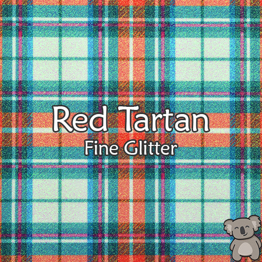 Red Tartan Fine Glitter Fabric