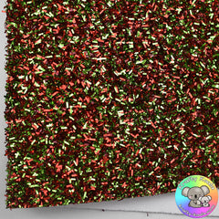 Red & Green Tinsel Fabric