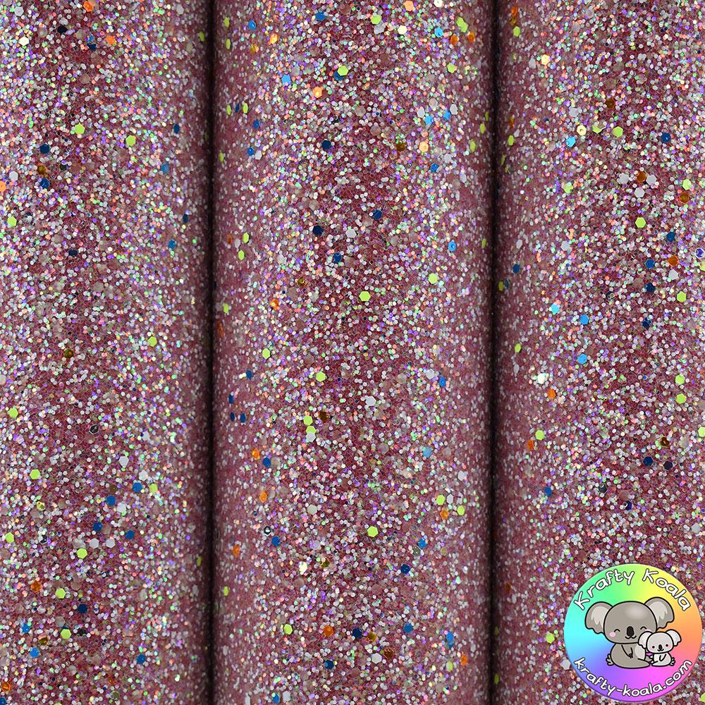 Red Glow In The Dark Chunky Glitter Fabric