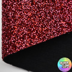 Red Curly Tinsel Fabric