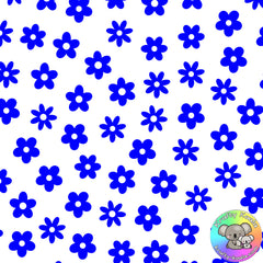 Royal Blue Flowers Fabric