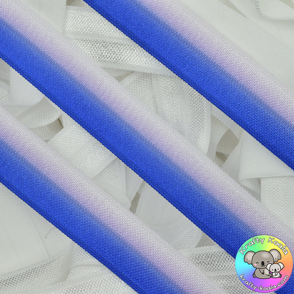 Royal Blue Ombre Fold Over Elastic