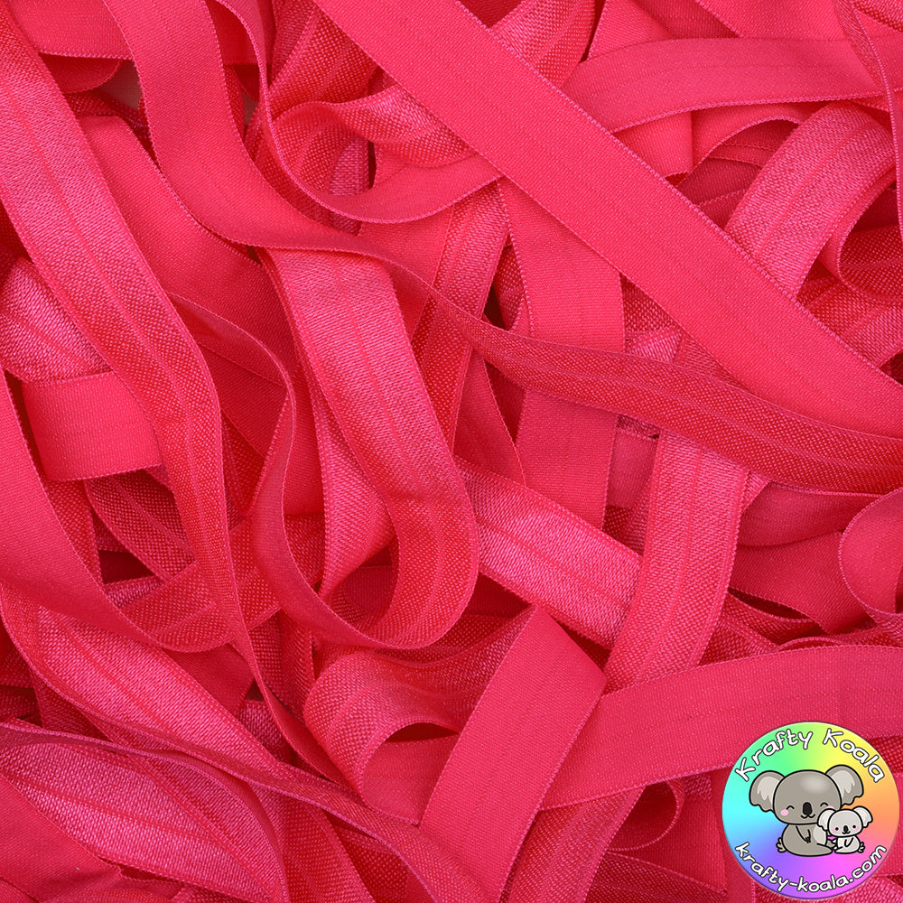 Shocking Pink Fold Over Elastic