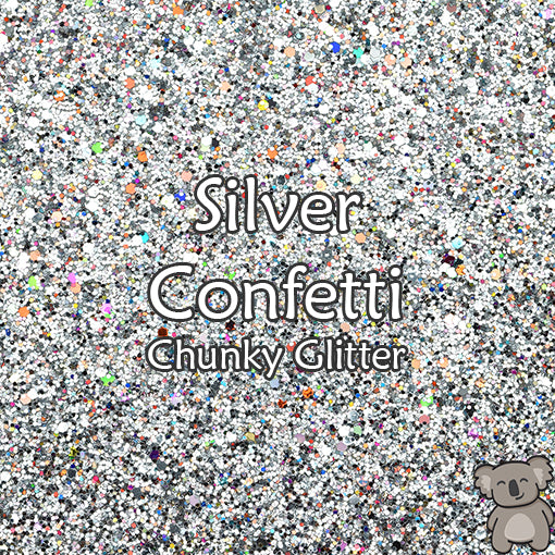 Silver Confetti Chunky Glitter Fabric