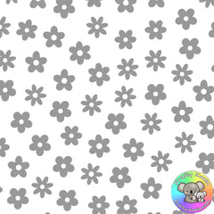 Silver Flowers Fabric