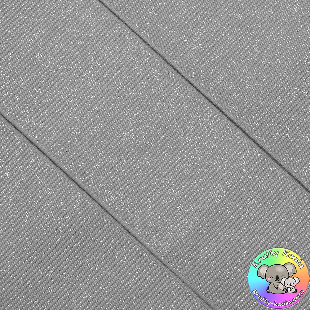 Silver Glitter Grosgrain Ribbon