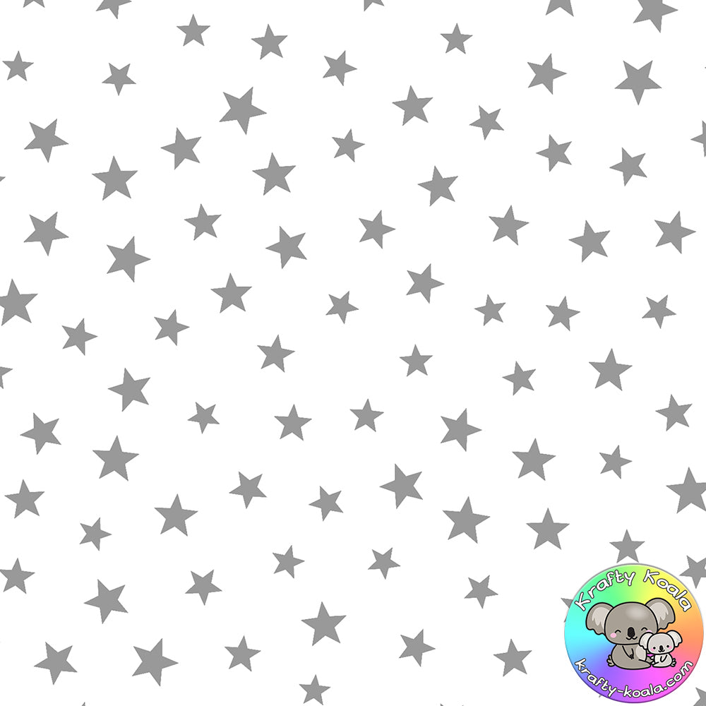 Silver Stars Fabric