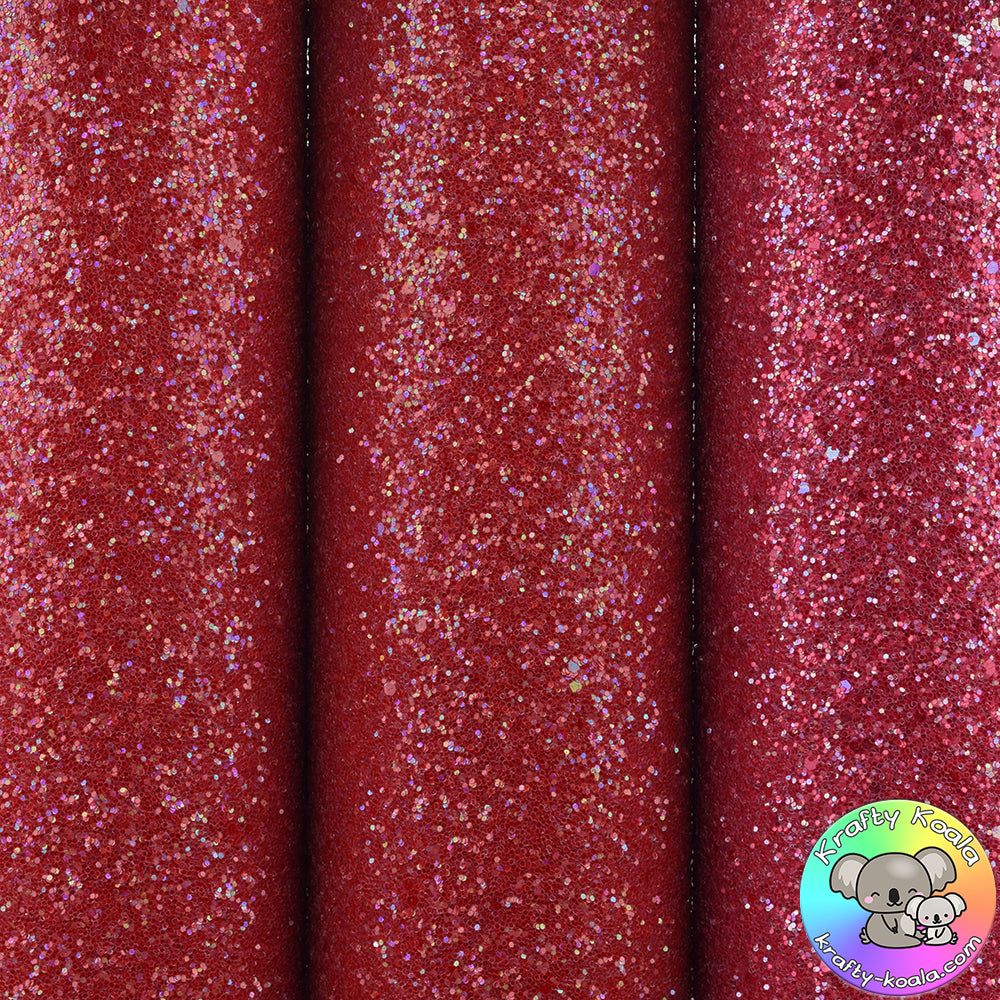 Strawberry Daiquiri Chunky Glitter Fabric