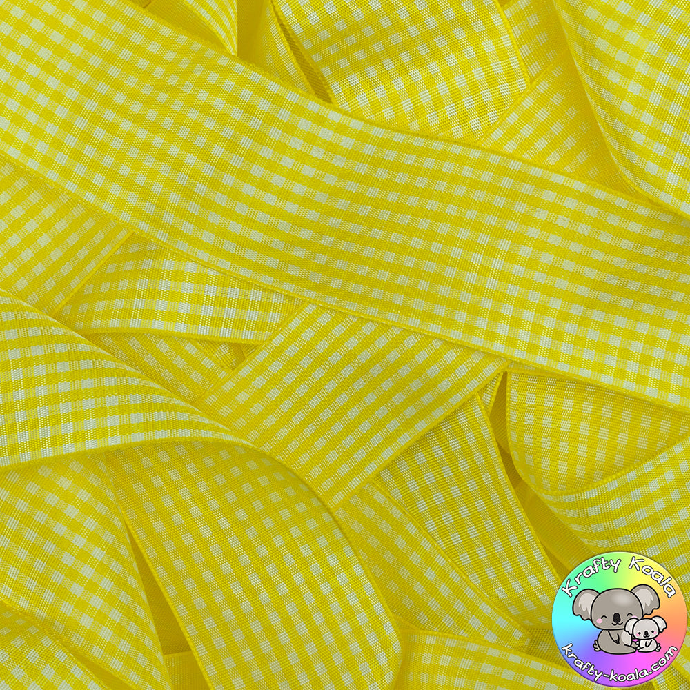 Sunshine Yellow Gingham Ribbon