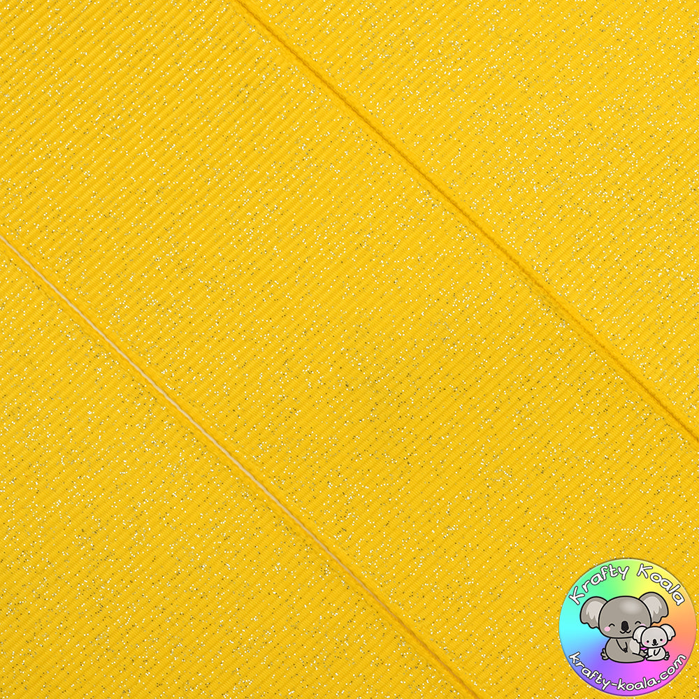 Sunshine Yellow Glitter Grosgrain Ribbon