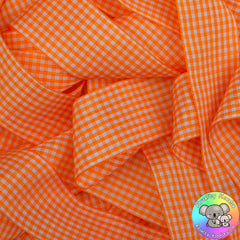 Tangerine Orange Gingham Ribbon