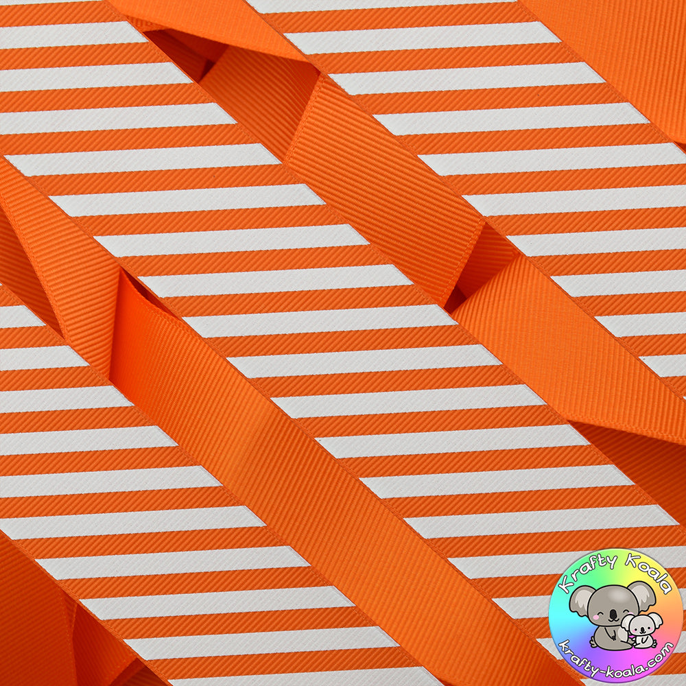 Tangerine Orange Stripes Ribbon