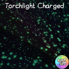 Load image into Gallery viewer, Cream Glow In The Dark Chunky Glitter Fabric
