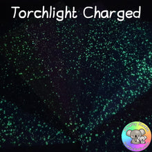 Load image into Gallery viewer, Aquamarine Glow In The Dark Chunky Glitter Fabric
