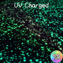 Load image into Gallery viewer, Aquamarine Glow In The Dark Chunky Glitter Fabric
