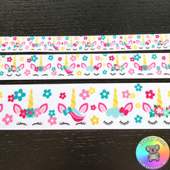 Sleepy Unicorns - Patterned Grosgrain Ribbon