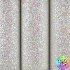 White Gemstones Chunky Glitter Fabric