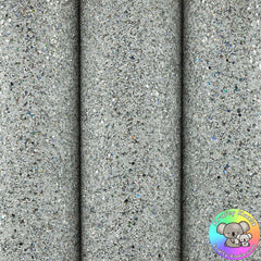 White Holographic Ultra Chunky Glitter Fabric