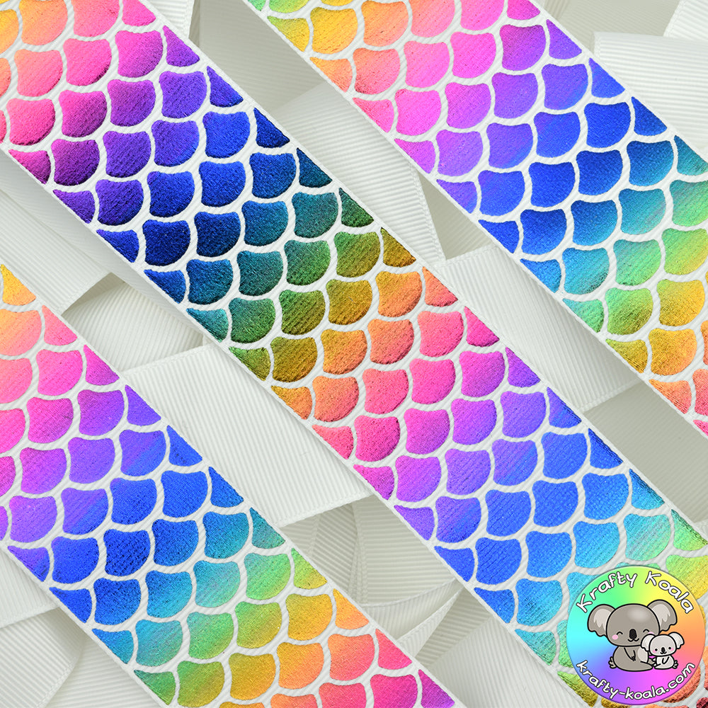 White Mermaid Scales Ribbon