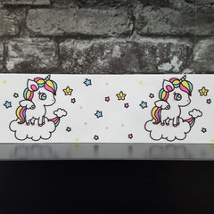 White Unicorns - Patterned Grosgrain Ribbon