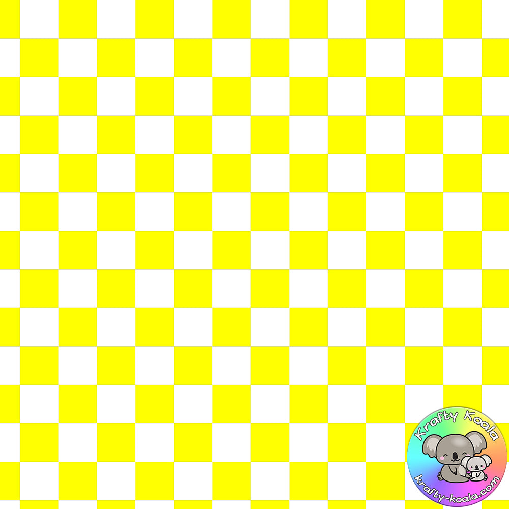 Yellow Checkerboard Fabric