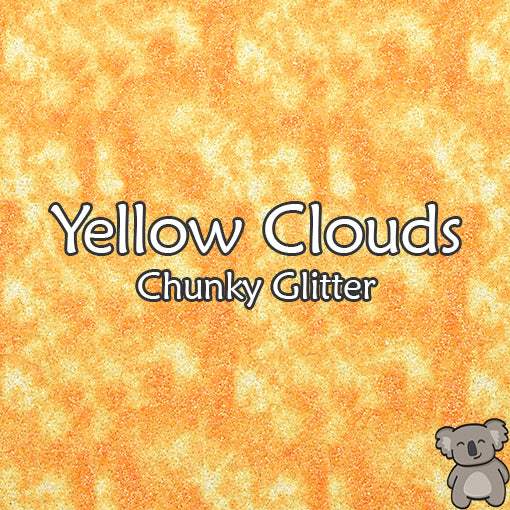 Yellow Clouds Chunky Glitter Fabric