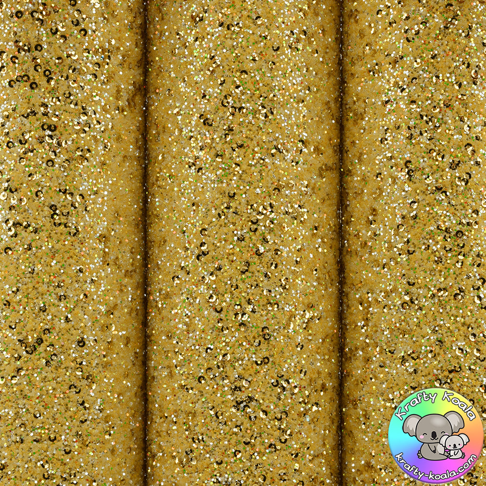 Yellow Sequin Chunky Glitter Fabric