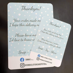 Blue Polkadot Thankyou Cards